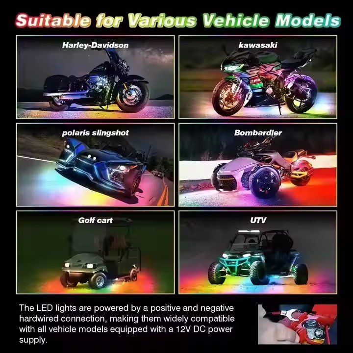 Factory Direct Sales Long Service Life APP Control/21-Key Remote Control Motorcycle Led Underglow Kit