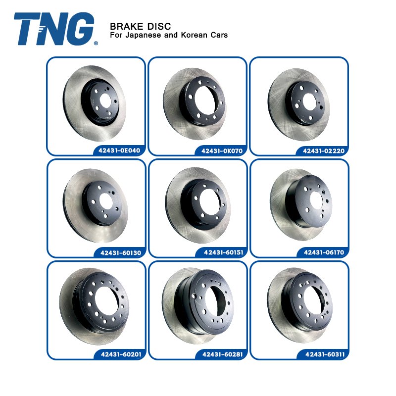 TNG Auto Car Brake Parts Frenos De Disco Car Auto Brake Discs for Toyota Honda Nissan Mazda Mitsubishi Subaru Suzuki Hyundai Kia