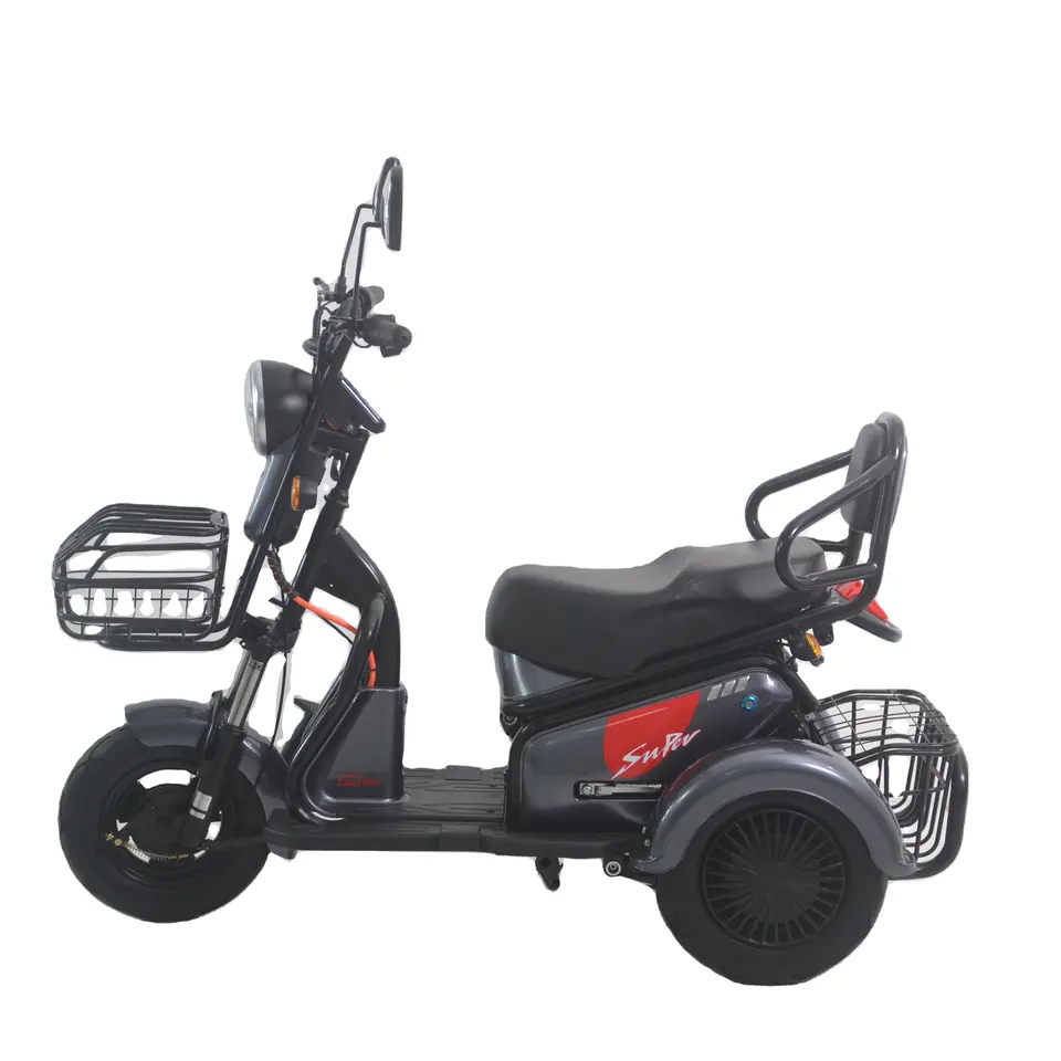 Three-wheel Electric Tricycles 60V 500W Electric Motorcycle E Bike for Adult's Daily Use