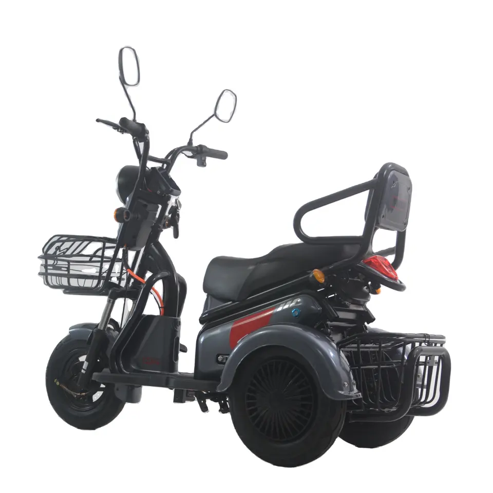 Three-wheel Electric Tricycles 60V 500W Electric Motorcycle E Bike for Adult's Daily Use
