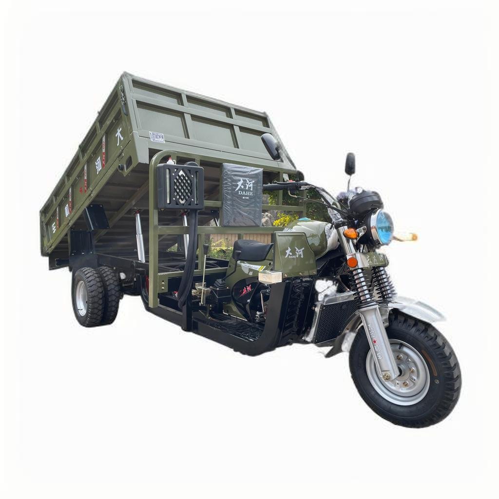 5 Wheeled Gasoline Tricycle 250cc Water Cooled Engine Tricycle Automatic Reverse Agricultural Cargo Tricycle Hydraulic Moto