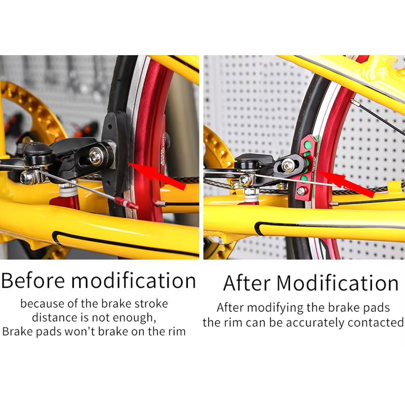 MUQZI Road Bike Brake Shoes Pads Folding Bicycle C-brake Caliper Braking Shoes Holder Extender for Aluminum Alloy & Carbon Wheel