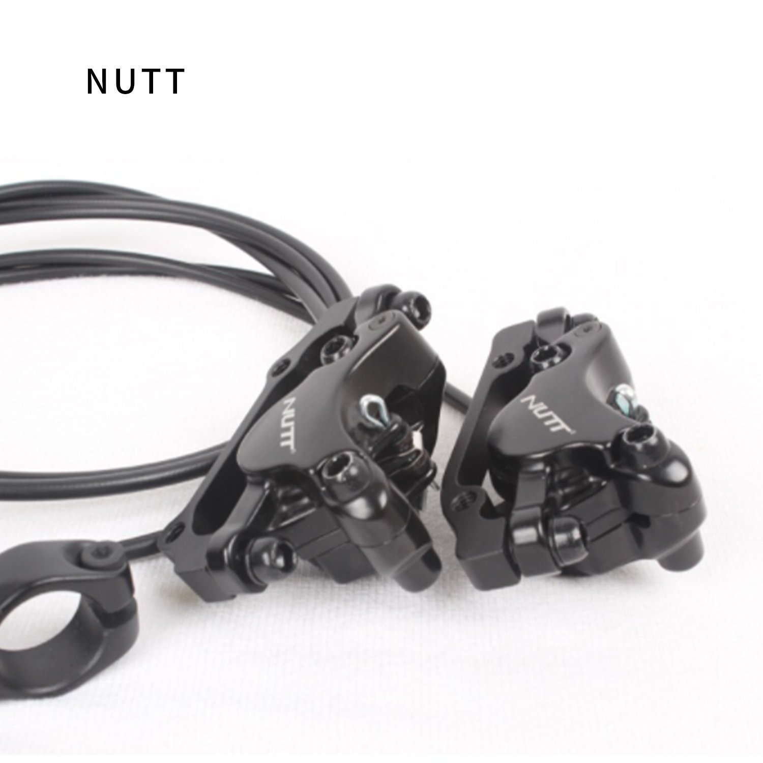 NUTT Electric Scooter E-Bike Bicycle Black (Front L& Rear R) Hydraulic Disc Brake Kit for 140 145 160 180 mm Disc Brake