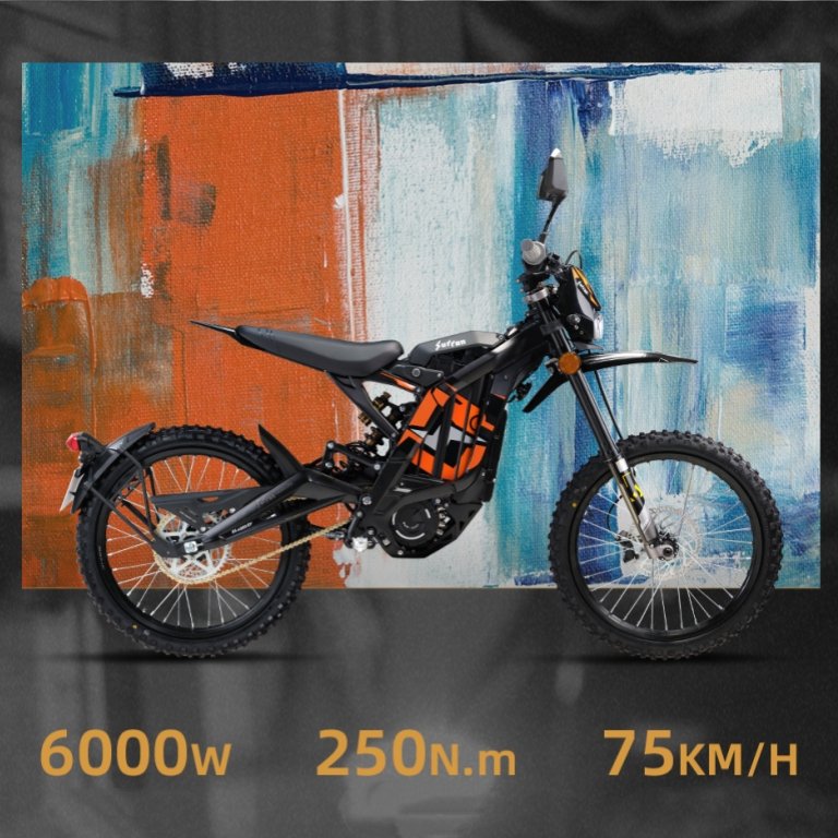 2024 Original Electric Dirt Bike 60v40ah Light Bee X 6000w 90km/h off Road Electric Bike