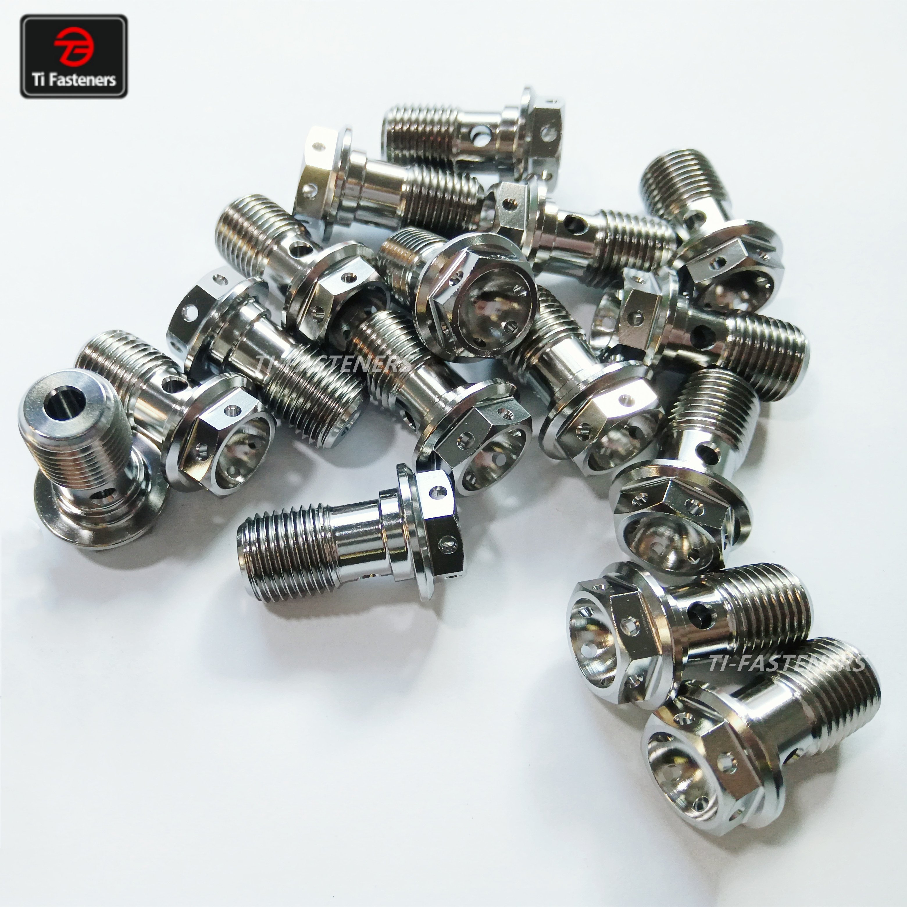 Garde5 Titanium Banjo Bolts M10x1.0 Brake Fitting Adapter M10 Metric Thread Single Banjo Bolt Universal M10 X 1 mm