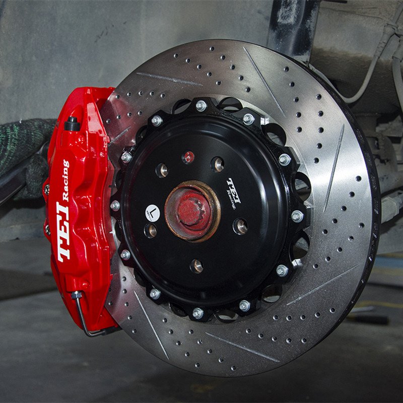 6 POT Brake Caliper Kit Front Caliper Kit Big Brake 355x28MM Disc Rotor Performance for Passat B6 B7 2005-2016 18Inch Wheels