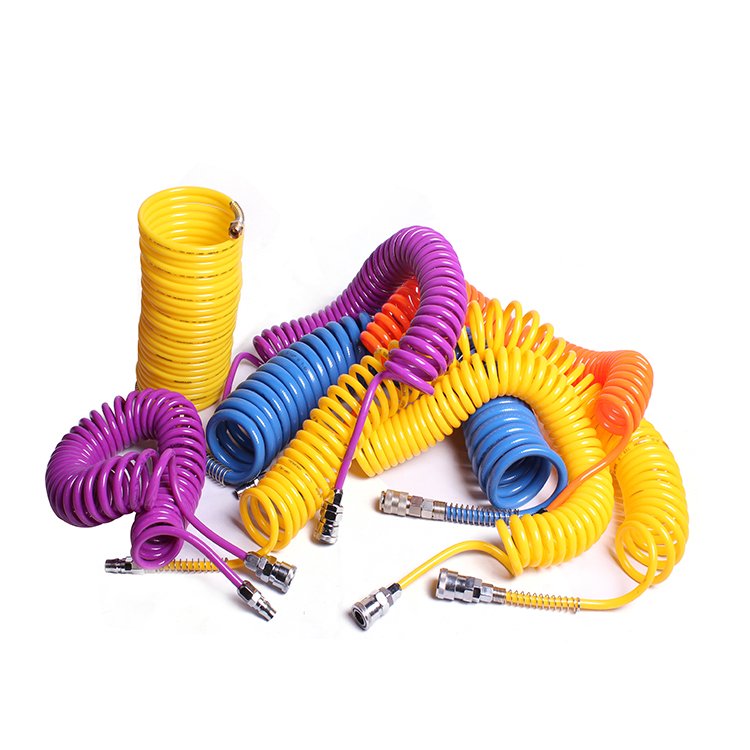 Factory Free Sample 3/8" Inch Orange 300PSI Color 8 Inch Flexible Air Brake Coil Hose