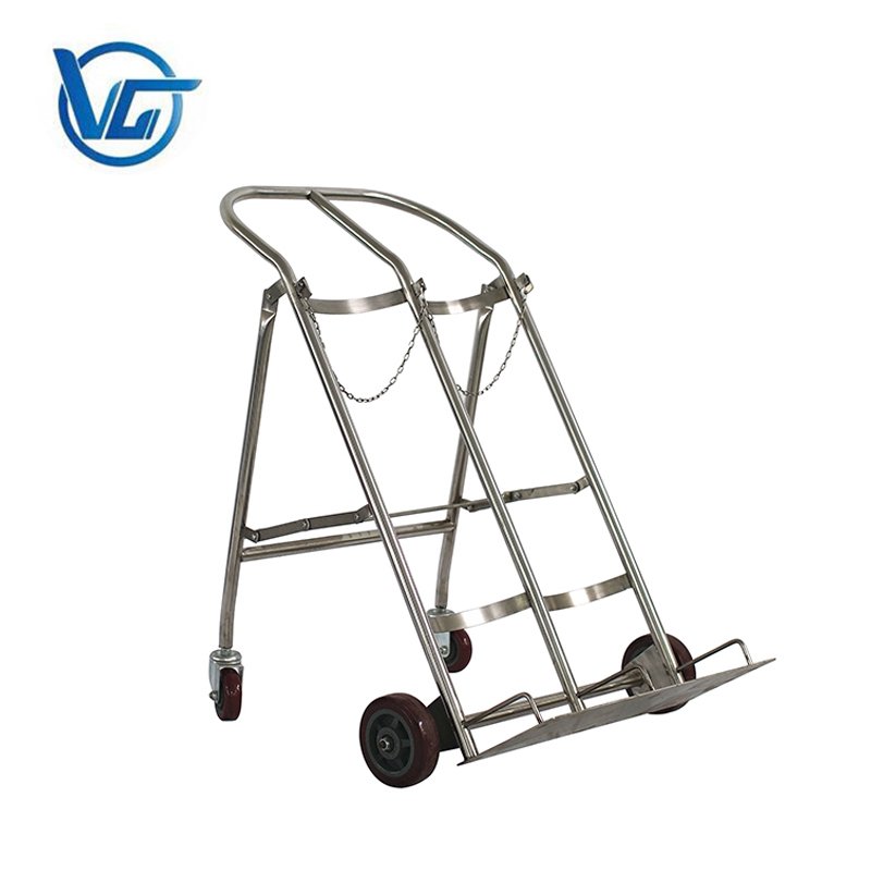 Hospital Oxygen Bottle Cart Gas Cylinder Trolley