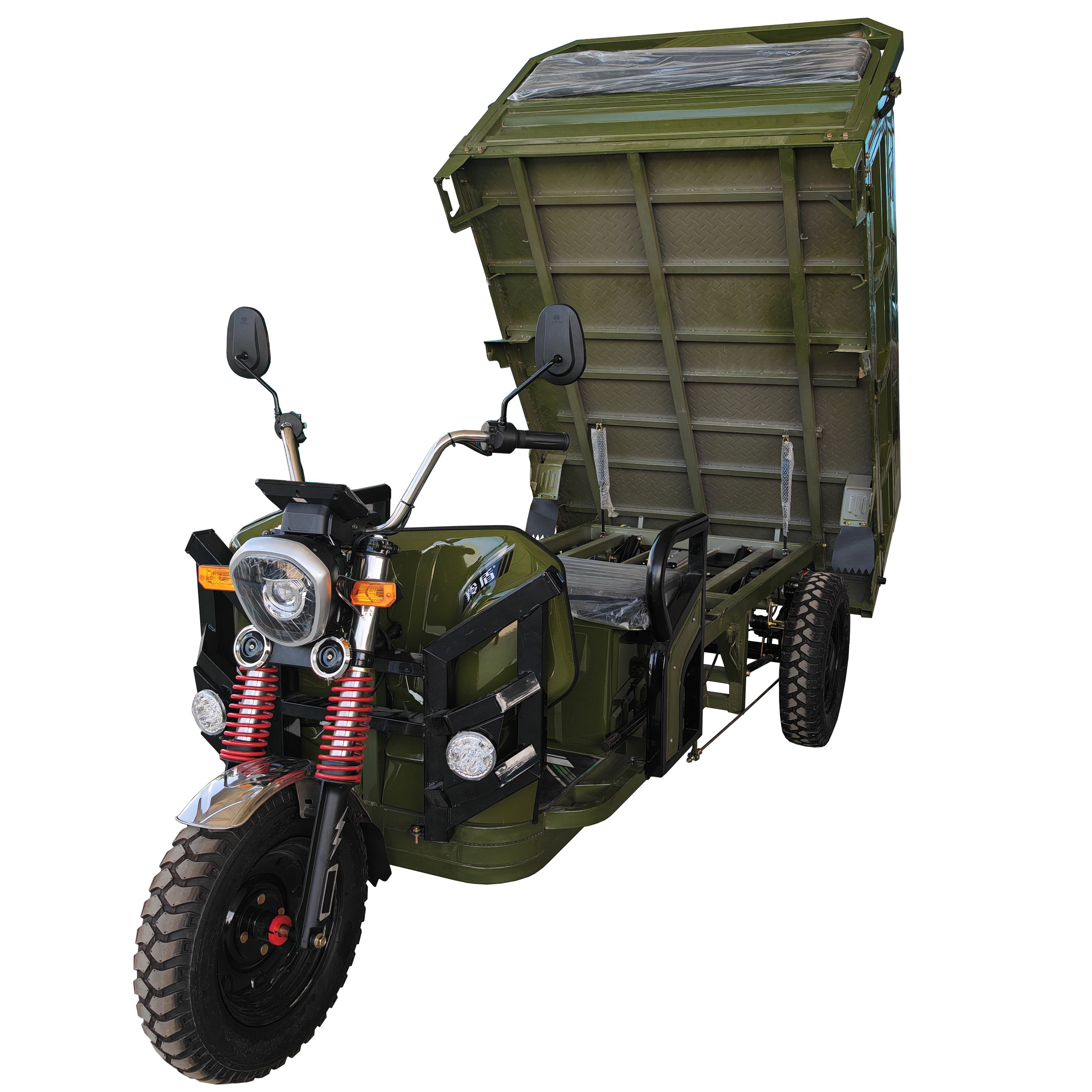 Open 3-Wheel Electric Cargo Tricycle 1200W Power 60V 30-50km/h Speed Front Rear Drum Braking System Electric Cargo Trikes