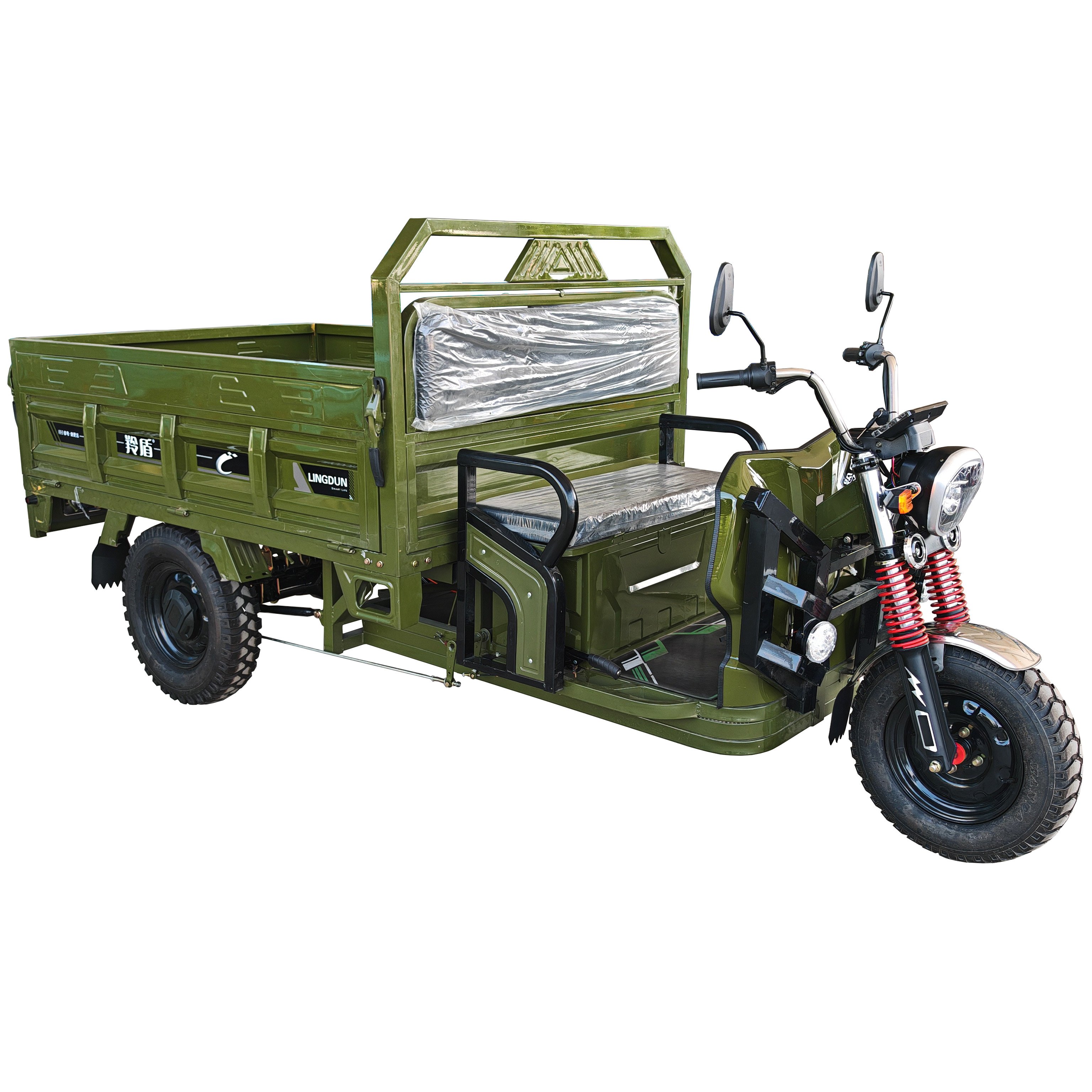 Open 3-Wheel Electric Cargo Tricycle 1200W Power 60V 30-50km/h Speed Front Rear Drum Braking System Electric Cargo Trikes