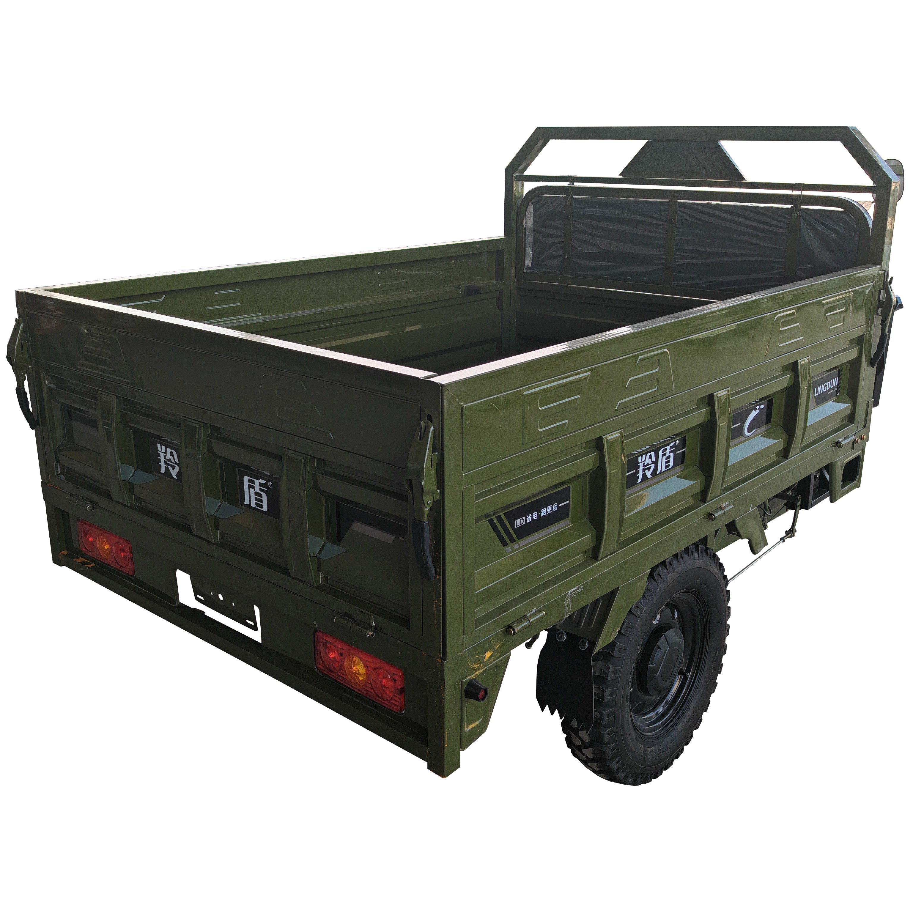 Open 3-Wheel Electric Cargo Tricycle 1200W Power 60V 30-50km/h Speed Front Rear Drum Braking System Electric Cargo Trikes