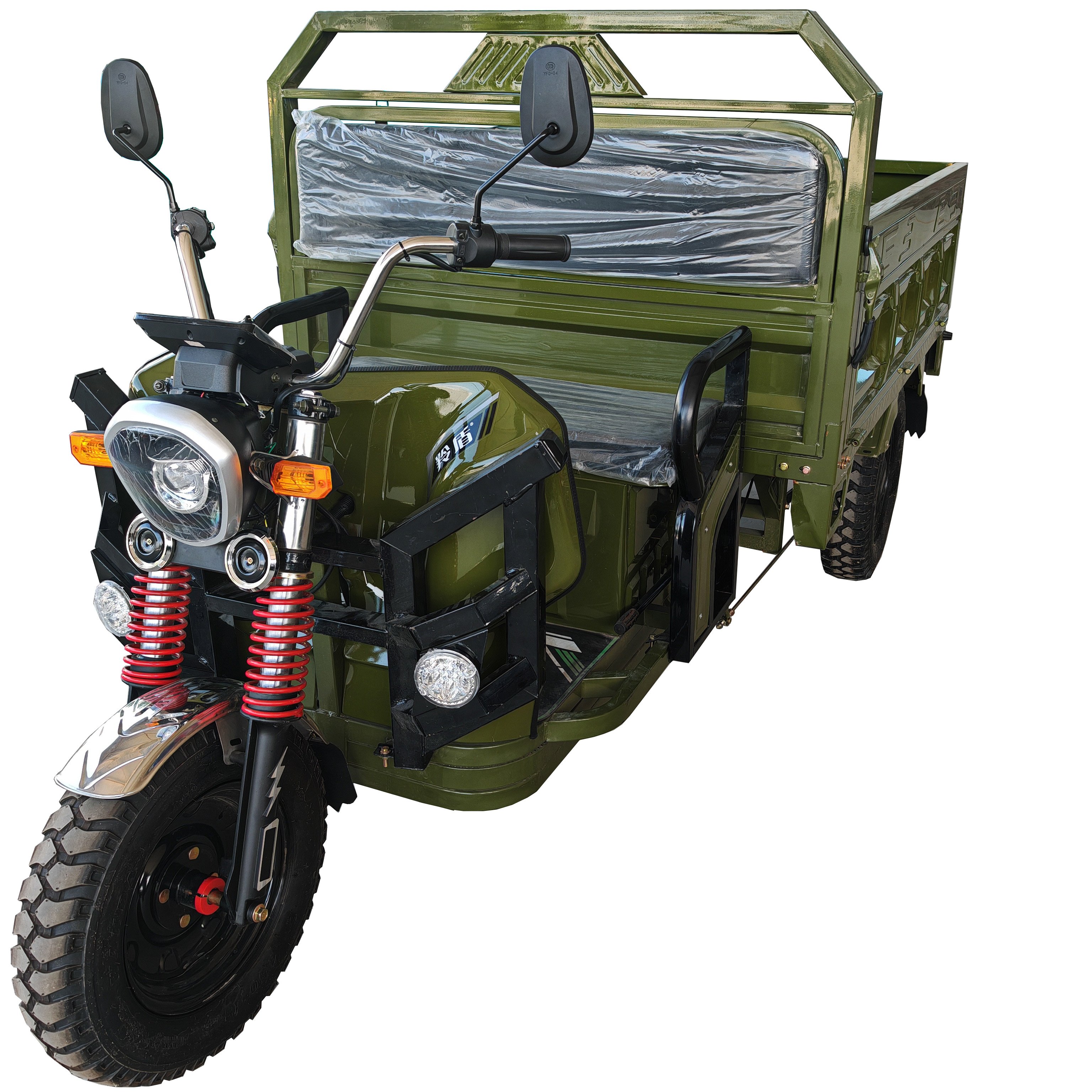 Open 3-Wheel Electric Cargo Tricycle 1200W Power 60V 30-50km/h Speed Front Rear Drum Braking System Electric Cargo Trikes