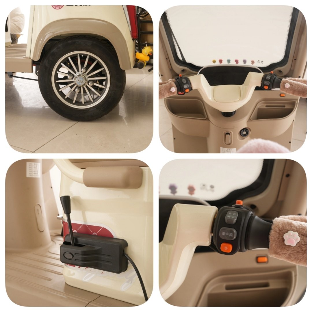 China 2024 Fashionable Electric Scooter Tricycle Low-Speed Seat Belt Passenger Seat and Canopy Motorcycle