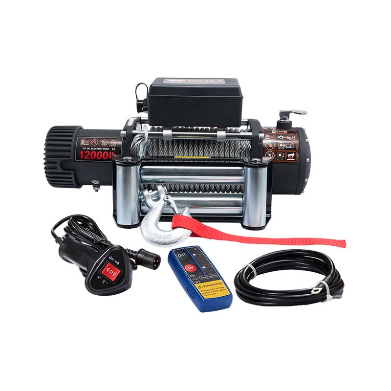 Power Motor Strong Gears Quiet Brake Fast Speed Recovery 12000lb Winch 12V for jeep Auto Car Offroad 4x4