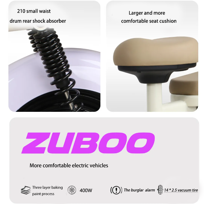 Powerful 500 Watts Electric Scooter Electronic 2-Person Seater Adults Pink 100km City Delivery Moped Bike Pedal Cheap Sale China