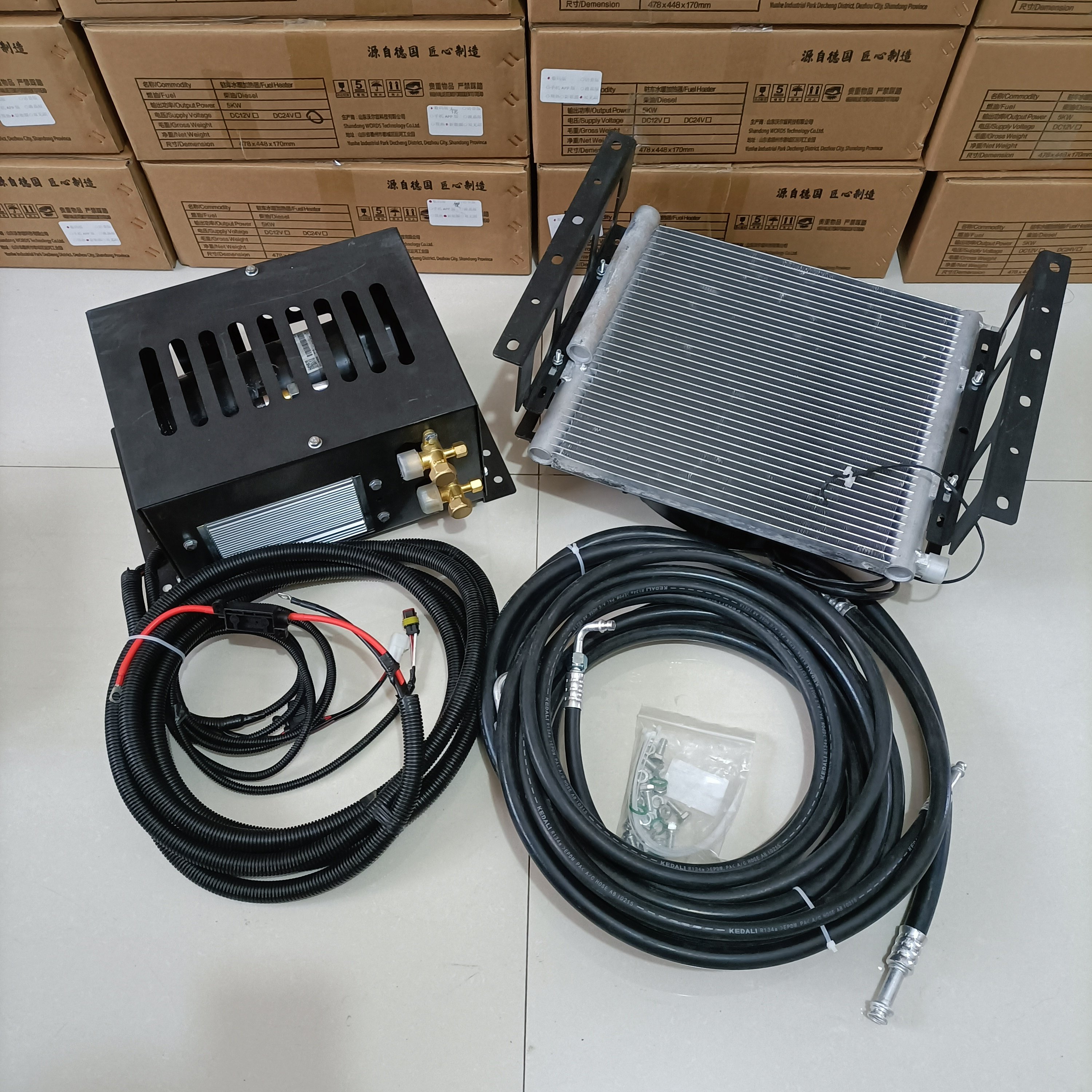12V 24V A/C Universal Air Parking Heater Portable Car Air Conditioner for Minibus Tractor RV Truck 2kw 5kw