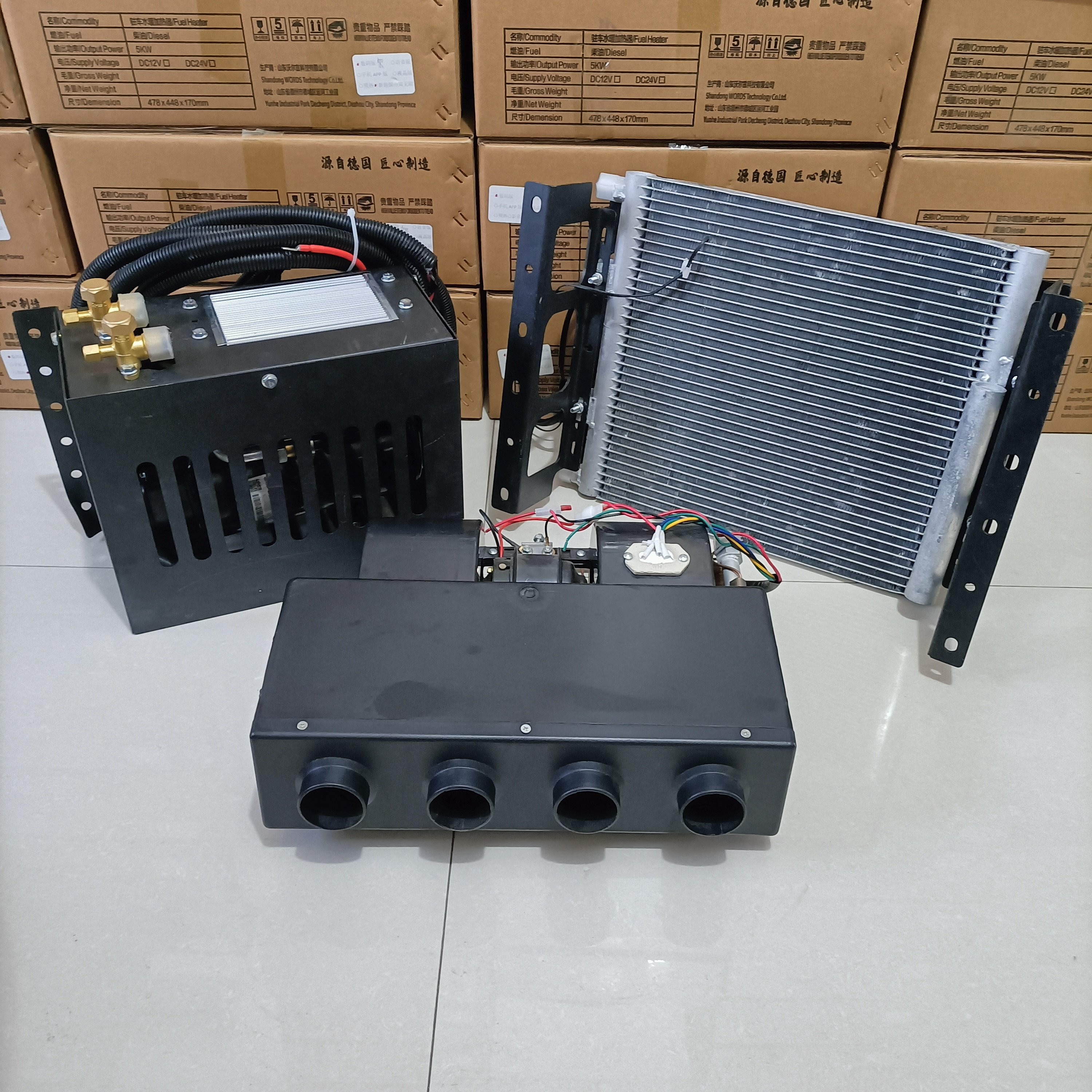 12V 24V A/C Universal Air Parking Heater Portable Car Air Conditioner for Minibus Tractor RV Truck 2kw 5kw