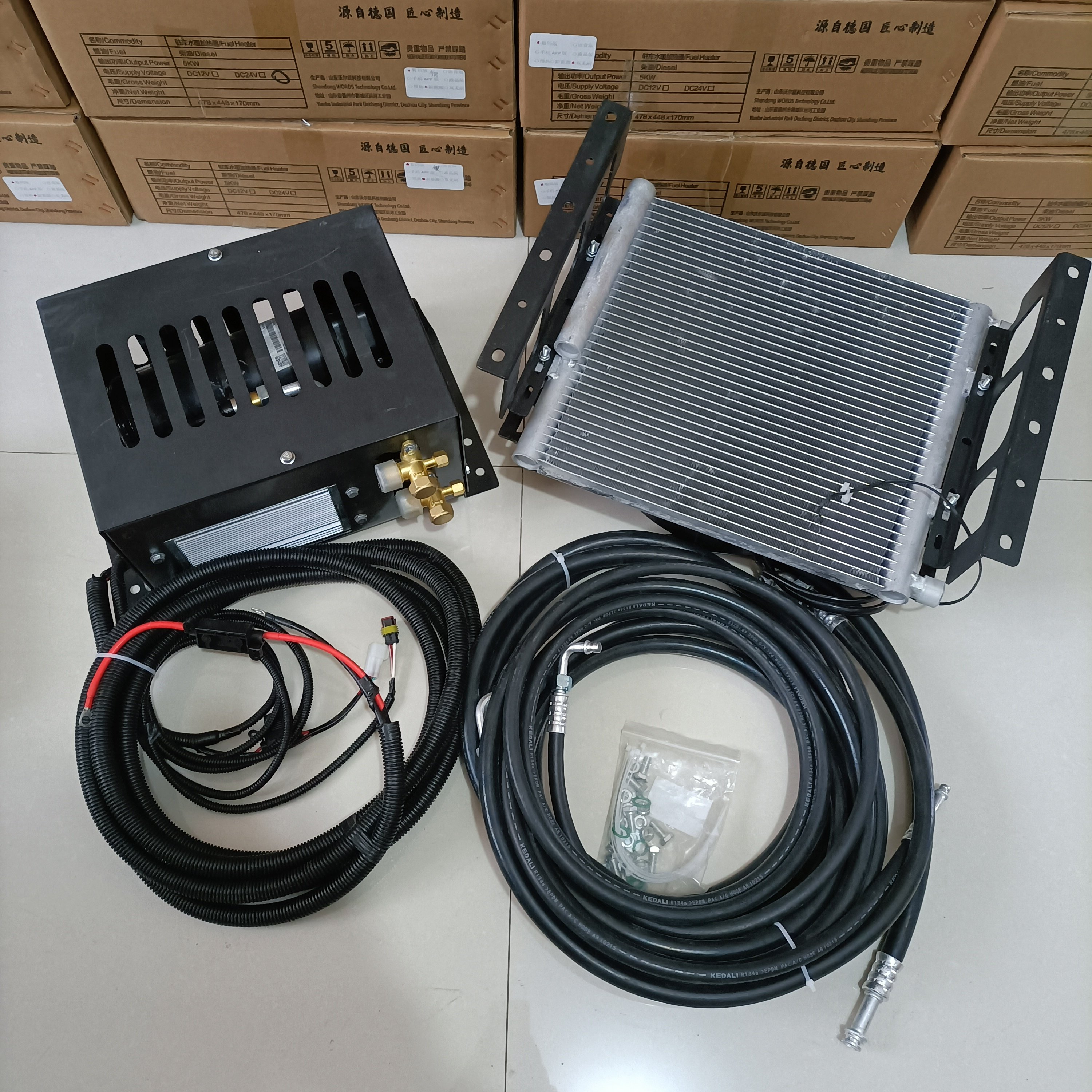 12V 24V A/C Universal Air Parking Heater Portable Car Air Conditioner for Minibus Tractor RV Truck 2kw 5kw