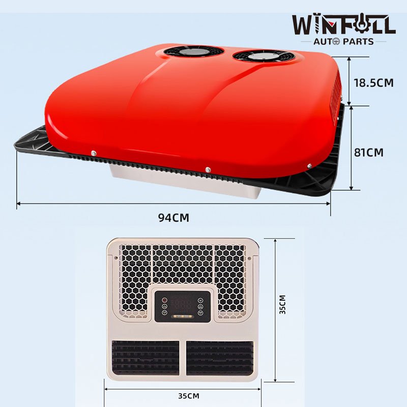 Hot Sales Rooftop R410a 8200 BTU Air Conditioner 24V Campervan AC for Van Golf Carts Excavators Caravan Buses RV