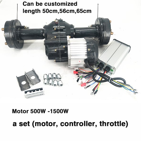 Hot Sale Good Quality Factory Supply E Tuktuk Tricycle Rear Axle Low Speed 1:28 Trolley Two-wheeled Electric Flat Car BLDC Motor