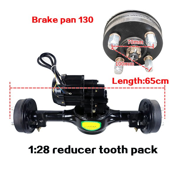 Hot Sale Good Quality Factory Supply E Tuktuk Tricycle Rear Axle Low Speed 1:28 Trolley Two-wheeled Electric Flat Car BLDC Motor