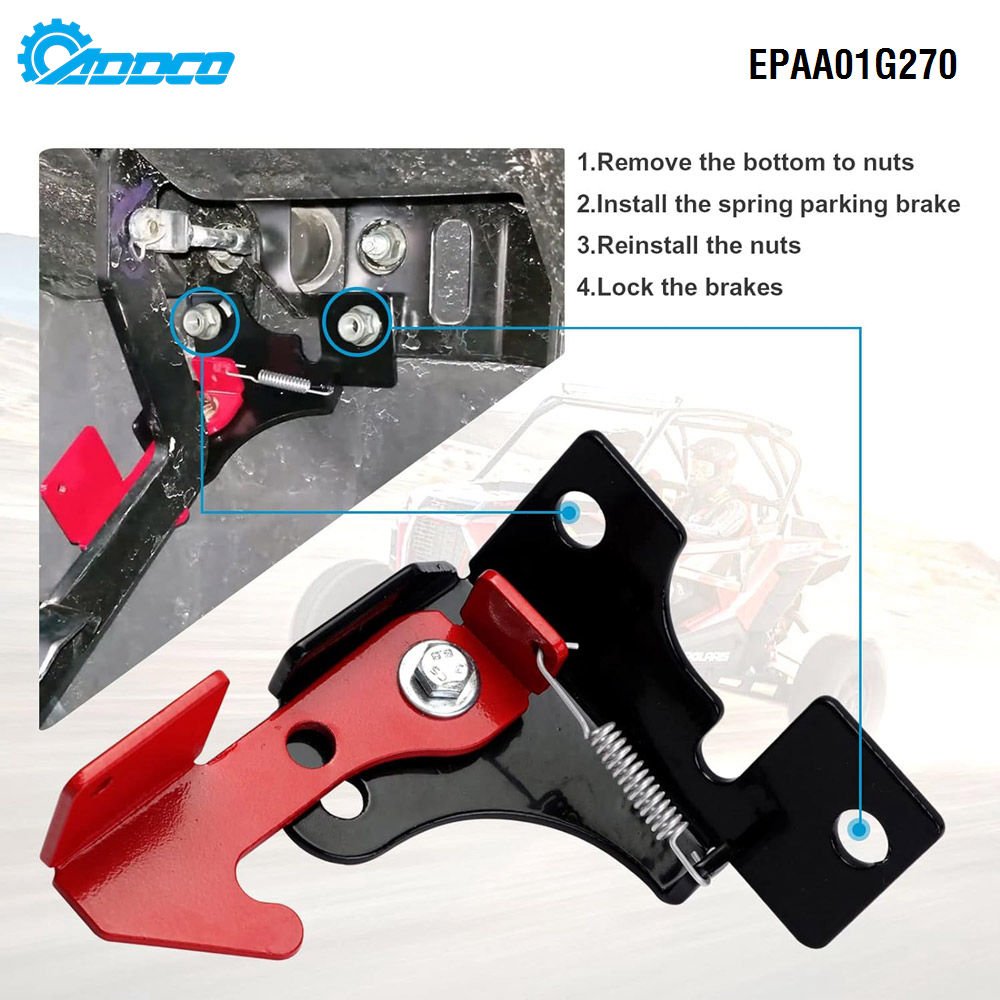 ADDCO - Parking Brake - Spring Parking Brake Accessory Kit for Polaris RZR for Polaris Ranger 800 900 1000 Turbo S EPAA01G270