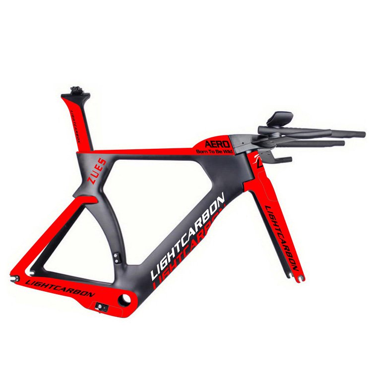 OEM Integrated Frame Aerodynamic Triathlon Carbon Frame TT Carbon Frame Only 1.8KG
