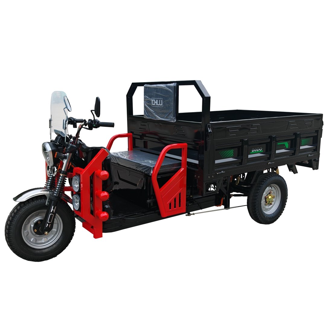 Chinese Electric Cargo Tricycle with Open Body Heavy Passenger Rear Drum Type Braking System 60V Big Power Electric Cargo Trike