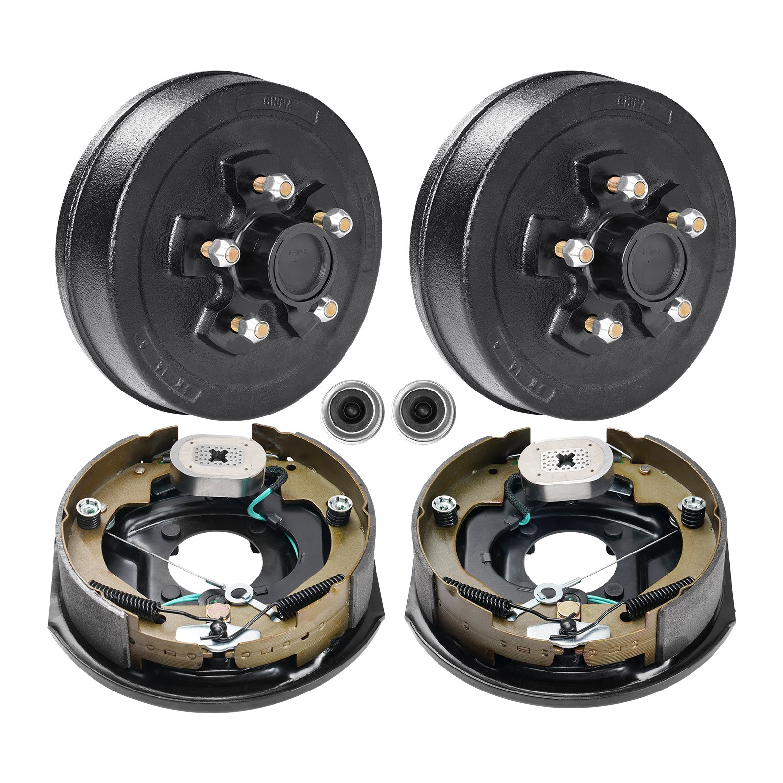 3500lbs Round Solid Utility Trailer Axle Kit Assembly With Hub Drum Electric Brake