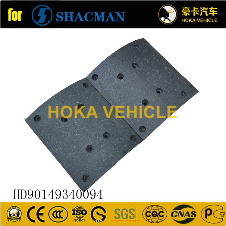 Original SHACMAN Spare Parts Brake Lining HD90149340094 for Heavy Duty Truck