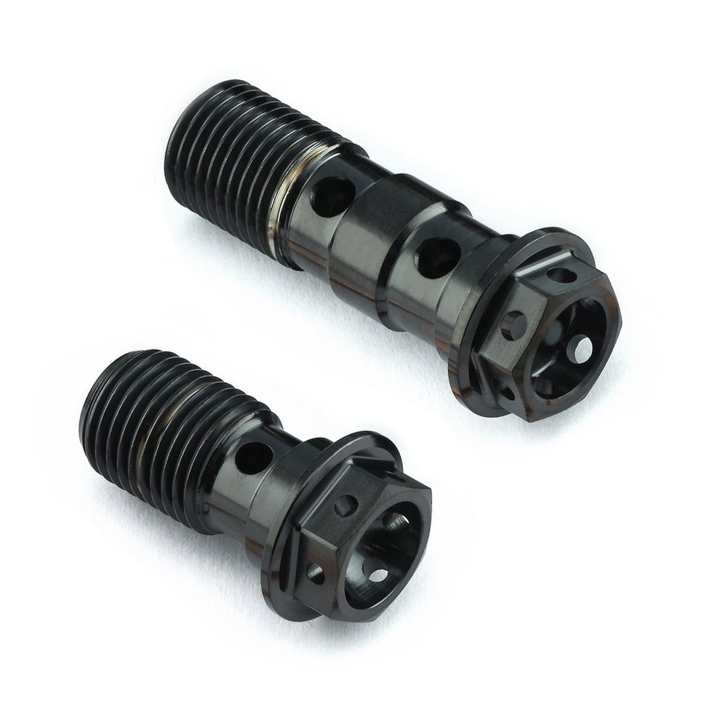 Titanium Single Banjo Bolt Front Brake Caliper Master Cylinder (1.00Mm) Race Spec M10 19Mm Flanged Hex Head Titanium Banjo Bolt