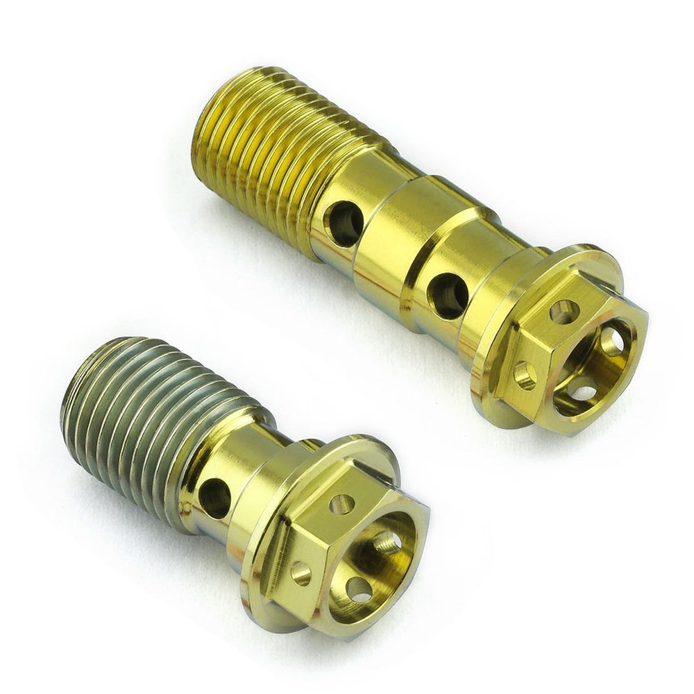 Titanium Single Banjo Bolt Front Brake Caliper Master Cylinder (1.00Mm) Race Spec M10 19Mm Flanged Hex Head Titanium Banjo Bolt