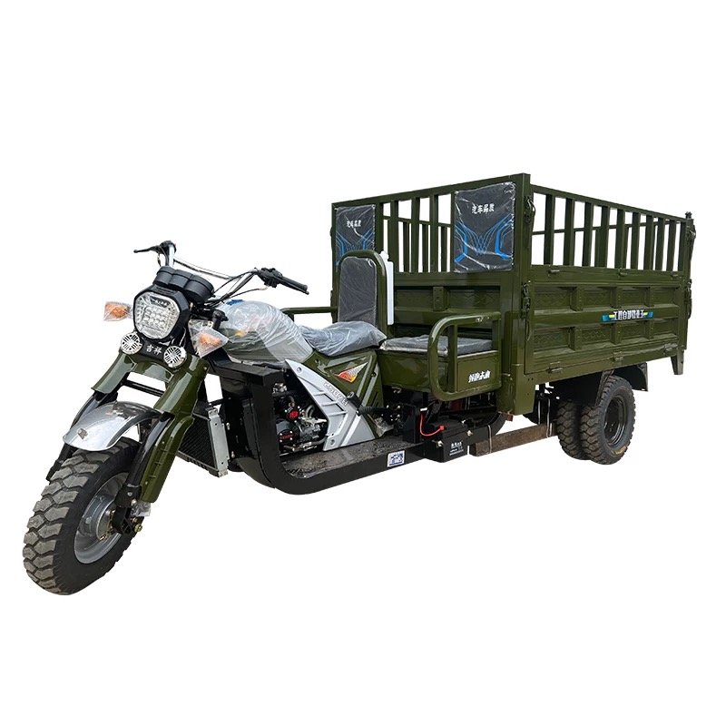 Tricycle Motor Cargo Car Motorized Tricycle Motorcycle Gasoline ThreeFuel Cargo Motor Tricycle with Strength Delivery Van