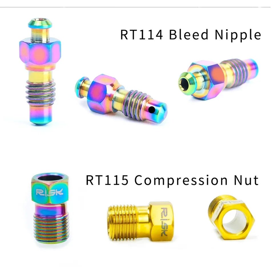 Risk Disc Brake Caliper Bolt Ultralight Titanium Bolts for Bike Brake Bicycle Hydraulic Brakes Screw for SHIMANO Oil Disc