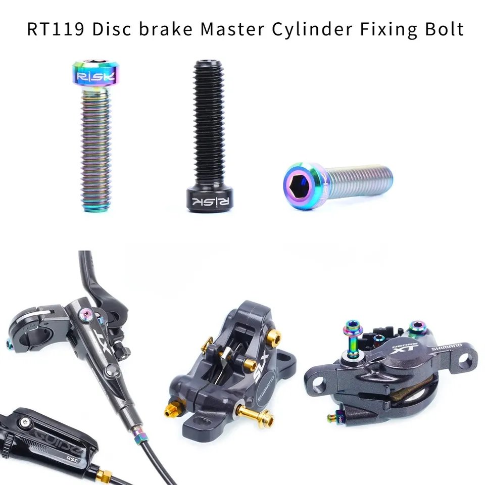 Risk Disc Brake Caliper Bolt Ultralight Titanium Bolts for Bike Brake Bicycle Hydraulic Brakes Screw for SHIMANO Oil Disc