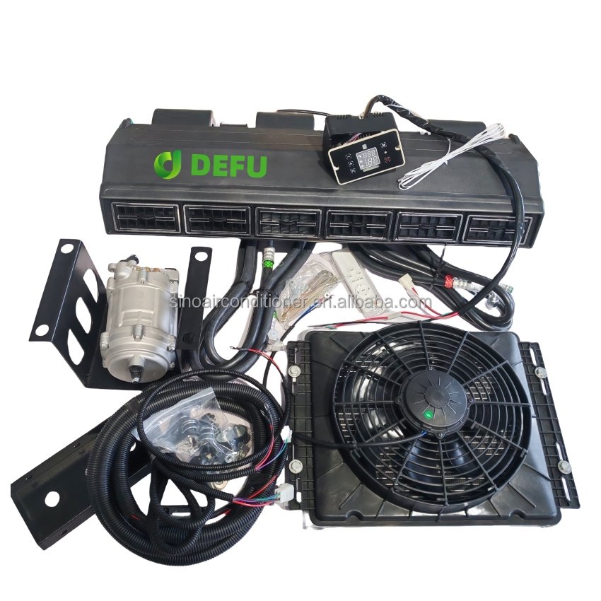 24V 12 Volt Auto Motor Home AC Modification Parking Air Conditioner System for Camper RV 12V Auto Air Conditioning System