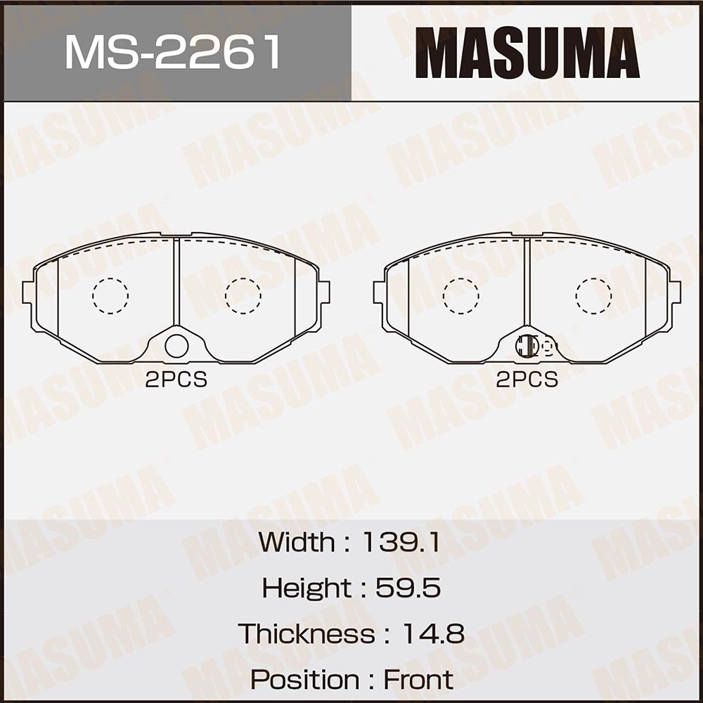 MASUMA MS-2261 Reasonable Price Front and Rear Brake Pad Manufacturer for Nissan Maxima Cedric Liberty 41060-0P690