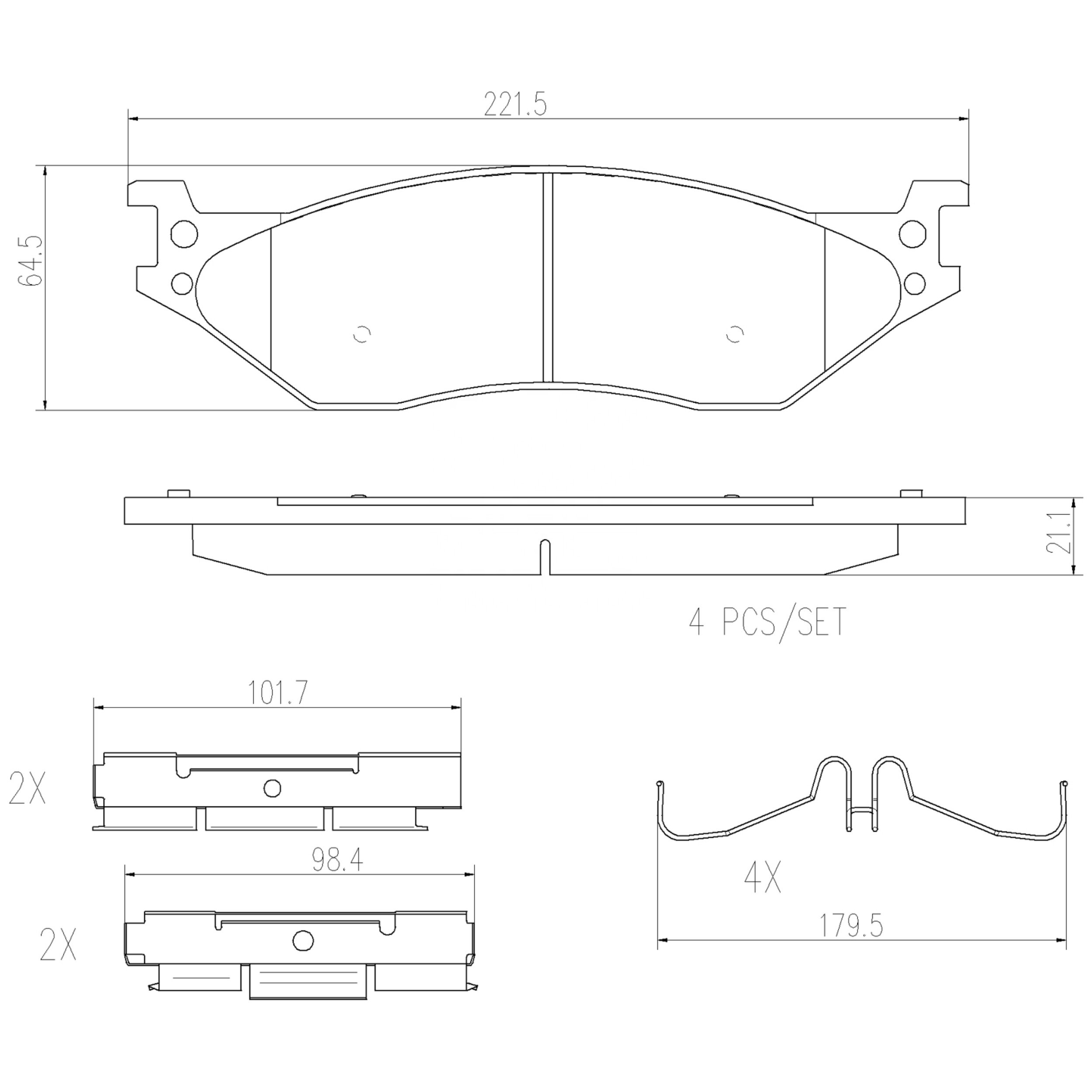 High Performance Factory Auto Parts Brake Pads (Pastillas De Freno) OEM Disc D1066/D1353 Is Front/Rear Axle Brake for FORD