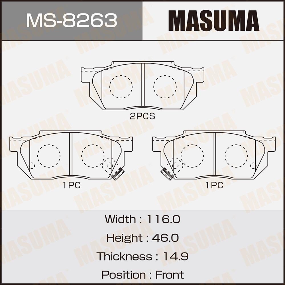 MS-8263N MASUMA Manufacturer Low Price Brake Pad Manufacturers for Honda Fit 2007 1.3 City Civic & Subaru 06450-S3Y-010