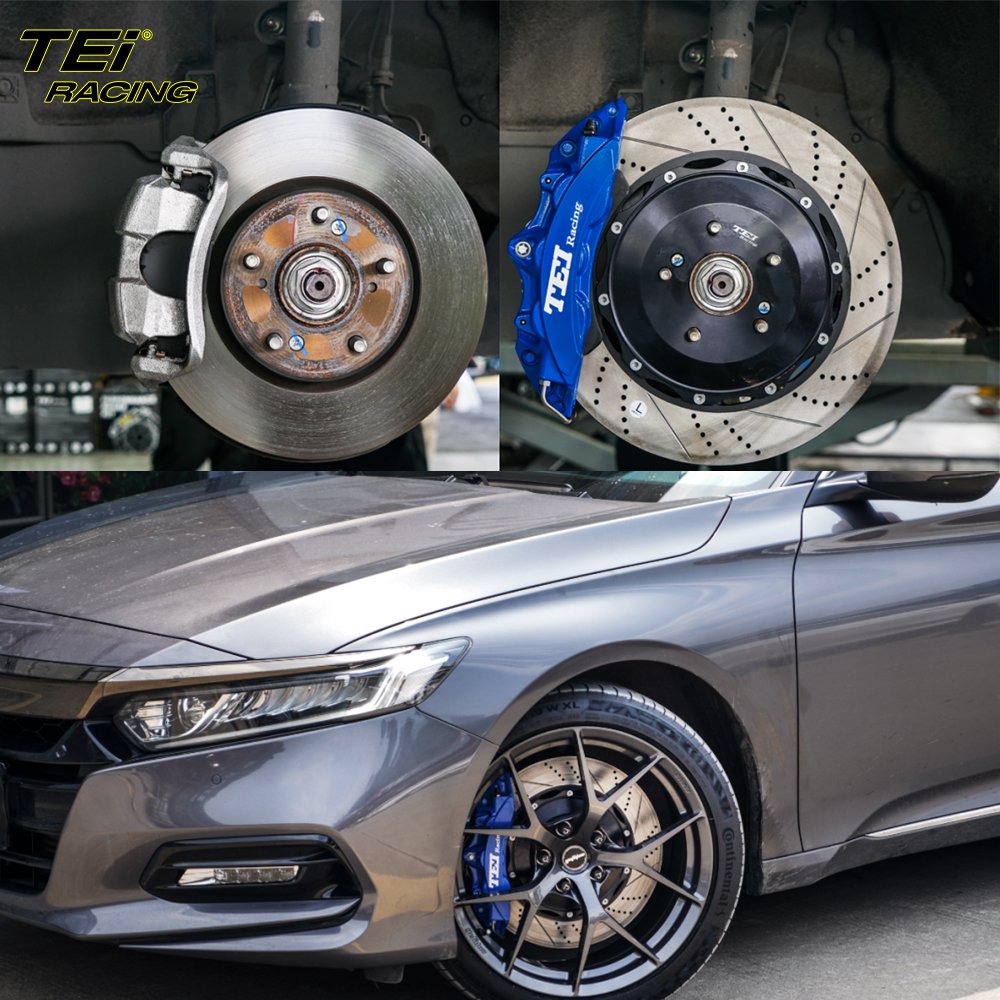 TEI Racing P60NS Front Big Brake Kit 6 Piston Caliper With 378*32mm Rotor Brake System for Honda Accord 19 Inch Car Rim
