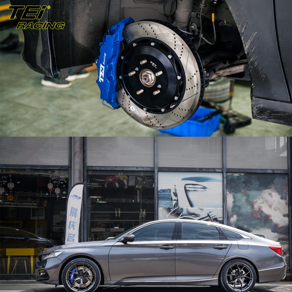 TEI Racing P60NS Front Big Brake Kit 6 Piston Caliper With 378*32mm Rotor Brake System for Honda Accord 19 Inch Car Rim