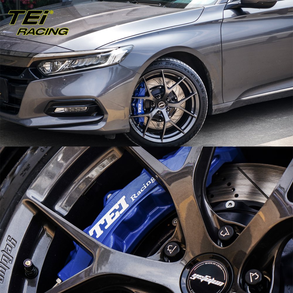 TEI Racing P60NS Front Big Brake Kit 6 Piston Caliper With 378*32mm Rotor Brake System for Honda Accord 19 Inch Car Rim