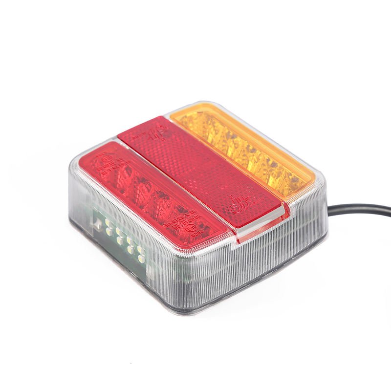 Emark 12v 2pcs Led Trailer Tail Light Towing Light Waterproof Combination Brake Rear Lamp with Cable for Truck Caravan Tractor