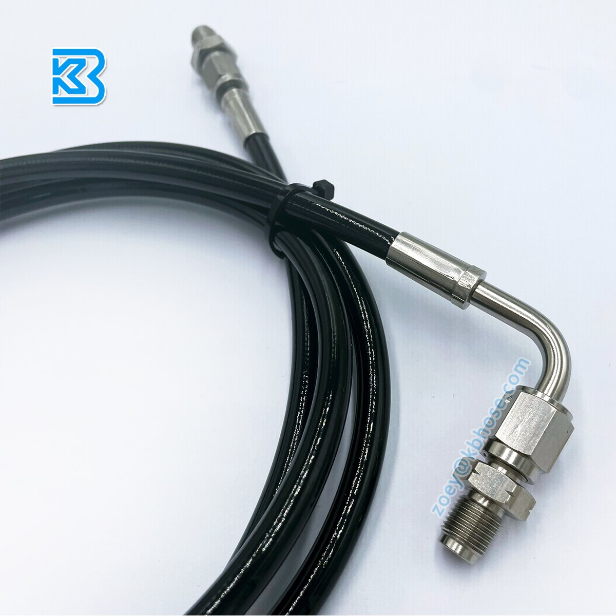 Kangbo Auto Parts 3AN AN-3 Stainless Steel Braided Brake Lines with Stainless Steel Brake Fittings