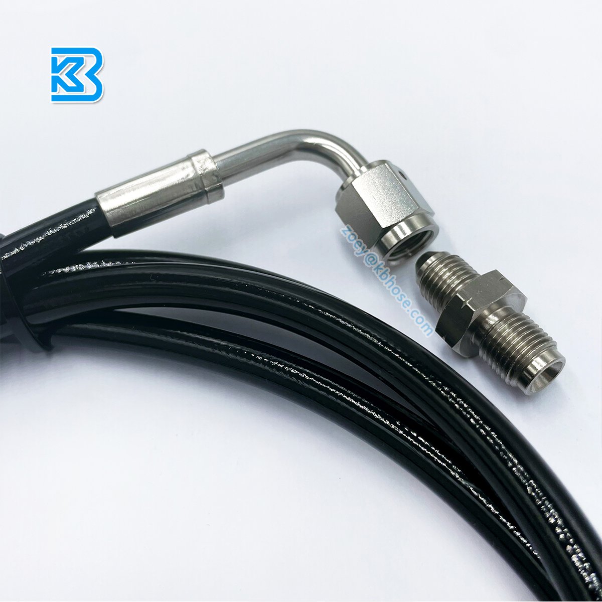 Kangbo Auto Parts 3AN AN-3 Stainless Steel Braided Brake Lines with Stainless Steel Brake Fittings