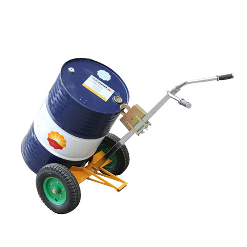 Oil Drum Trolley with Rubber Wheel 4 Wheel Mini Small Dedicated to Iron Drums Oil Drum Handling Equipment Hand Cart