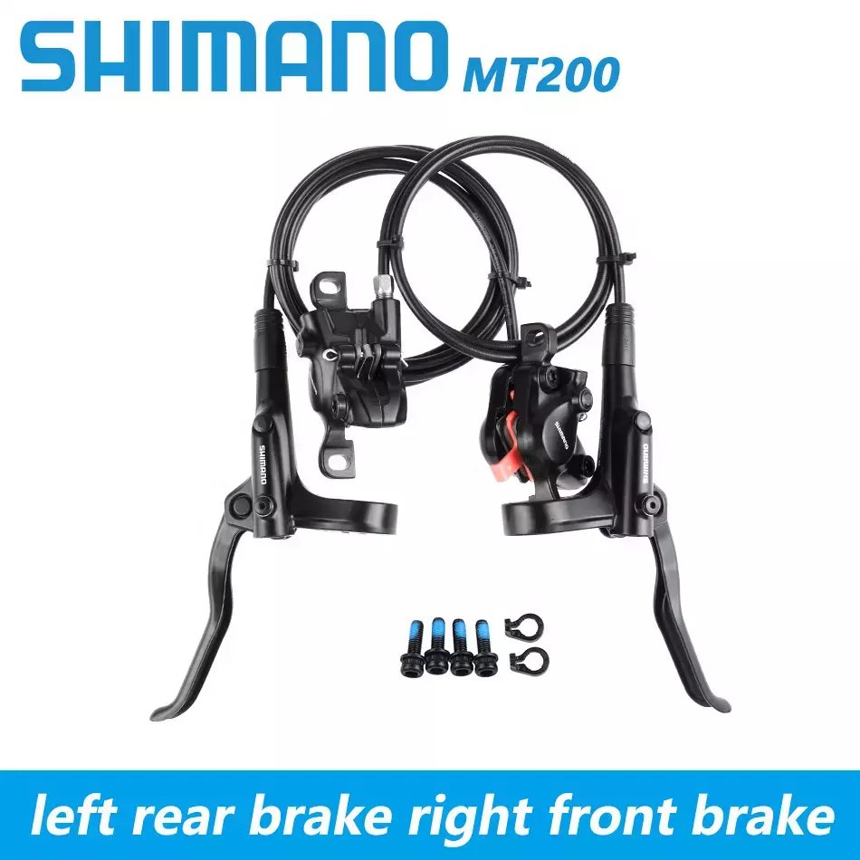 SHIMANO MT200 Brake MTB Bicycle Hydraulic Oil Disc Hydraulic Disc Brake 4 Piston 800/1550/1700mm Mountain Bike Brake Bike Parts