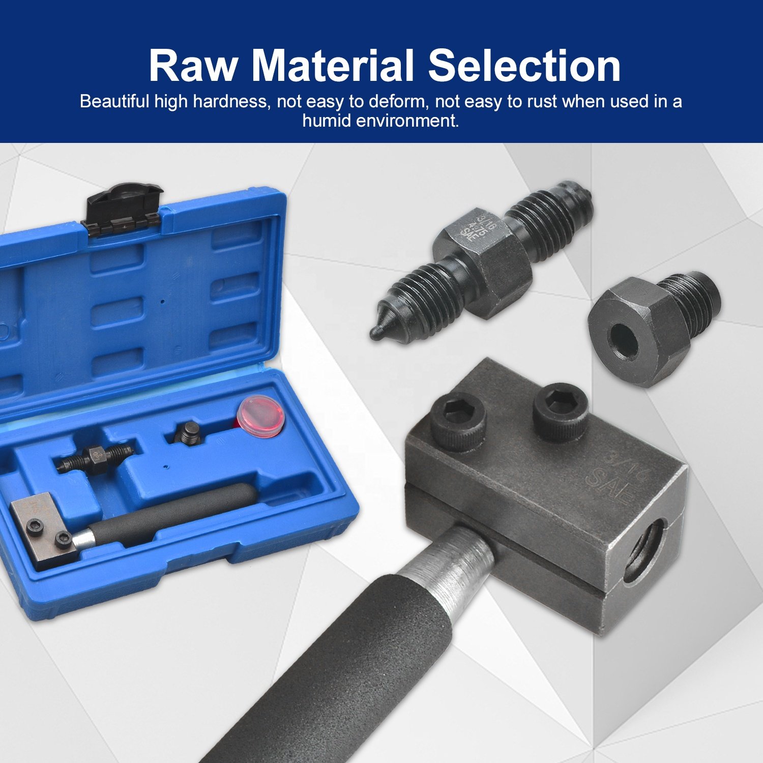 Brake Pipe Tube Double Flaring Tool Kit 45 Degree Flare 3/16 SAE