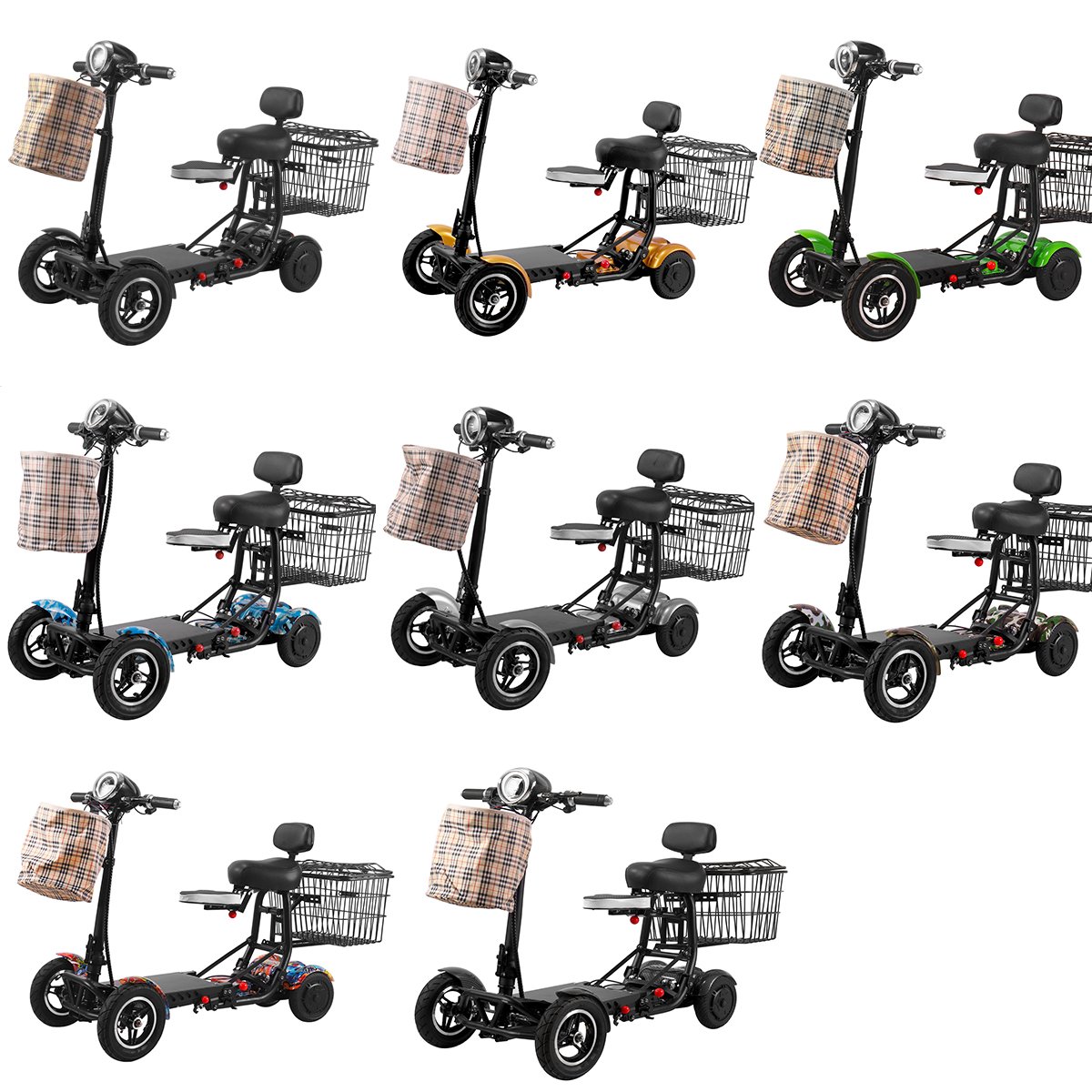 Travel Electric Scooter Tricycle Mobility Scooter Cheap Price Folding Passenger 300W Sine Wave Motor 251 - 350W 94*56*47cm 120kg