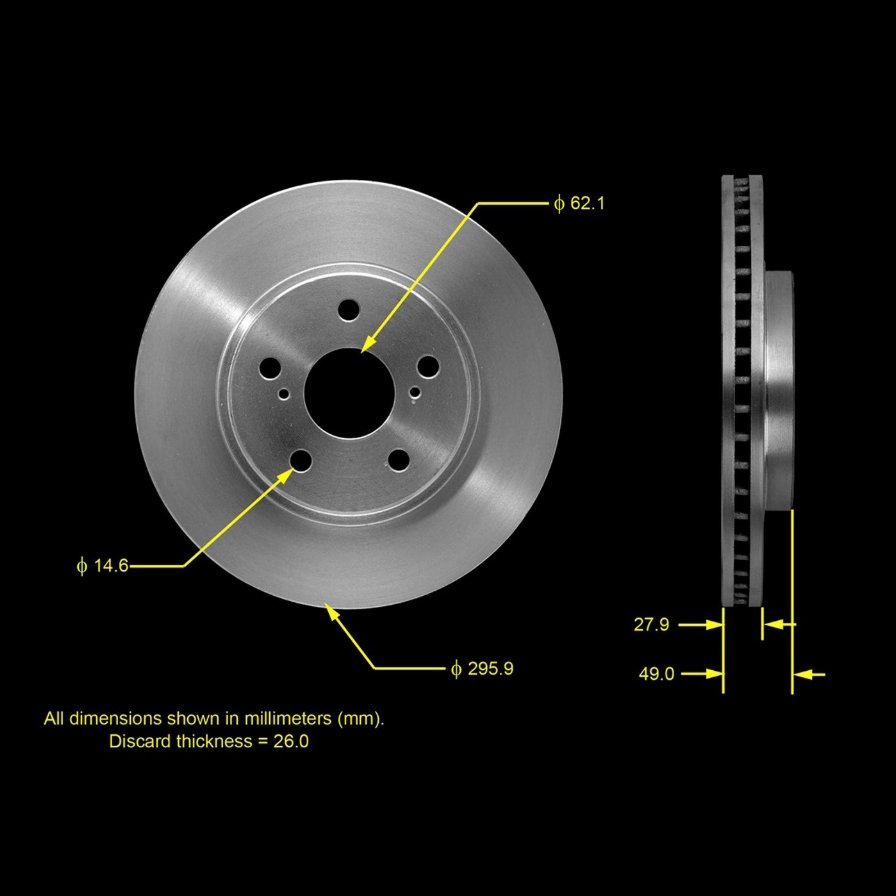43512-28181 Terbon Wholesale Brake System Parts 296 mm Brake Discs Front Axle Vented Disk Brake Rotors for Toyota / LEXUS